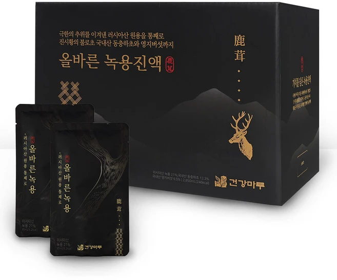 건강마루 온가족 러시아 녹용진액 1박스 30개입, 95ml, 30개 - 쿠팡