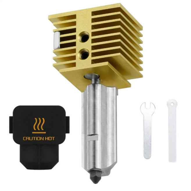 Bambu Lab A1 Hotend A1 노즐 어셈블리 Hotend 키트 0.4mm 교체 가능한 강화 강철 노즐 3D 프린터 부품 업그레이드, 금과은