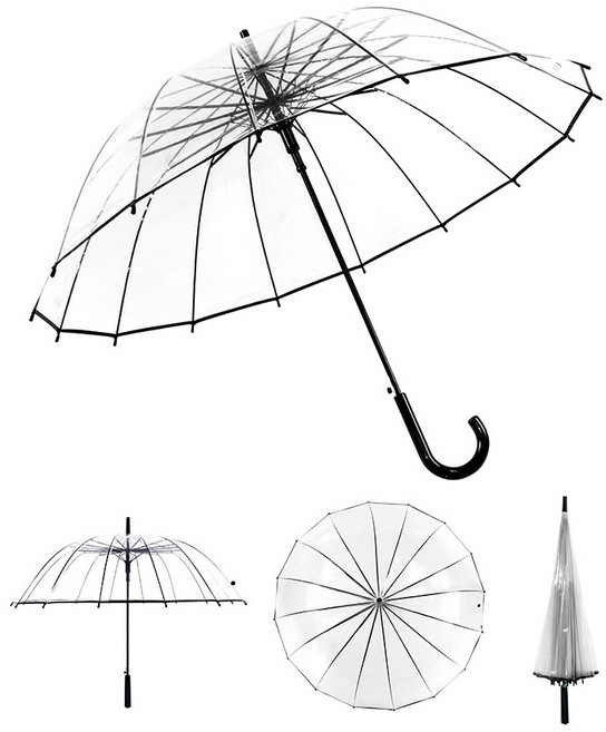 켈리리빙 프리미엄 원터치 자동 장우산 (튼튼한 16살 우산대) 투명우산