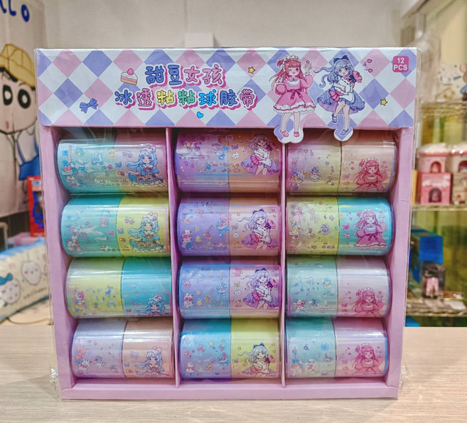甜美女孩 冰雪物語黏貼球膠帶 一秒拉絲, 1個
