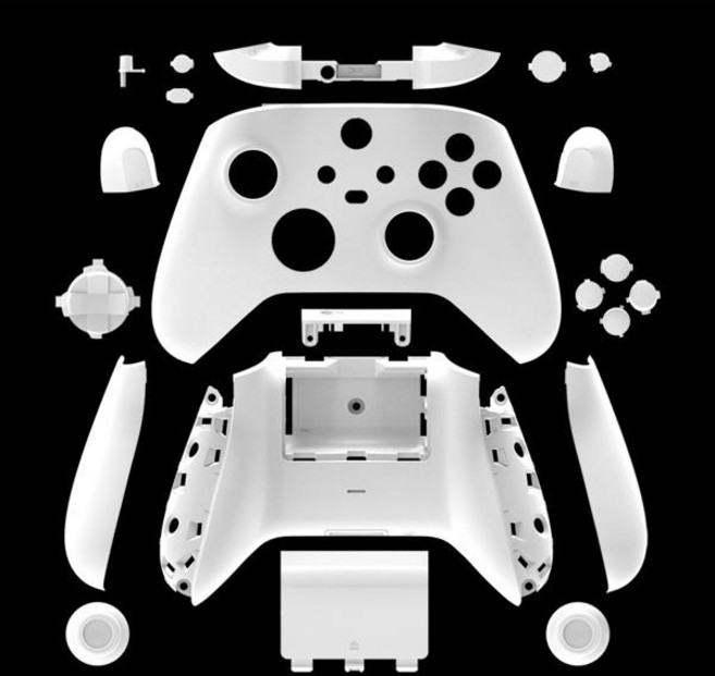 DATA FROG 풀 세트 Xbox 시리즈 X 컨트롤러 용 교체 하우징 쉘 케이스 Xbox 시리즈 S 액세서리 용 전면 커버 백, 1개, [01] White, 2) White 01 - For Xbox Series