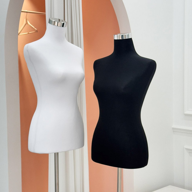 마네핏 여자 남자 상반신 우드스탠드 마네킹 의류매장 디스플레이, 여자_블랙, 1개