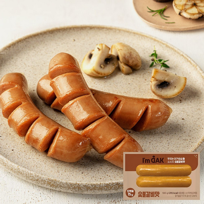 아임닭 맛있는 닭가슴살 소시지 숯불갈비맛 6/12/24, 6개, 100g