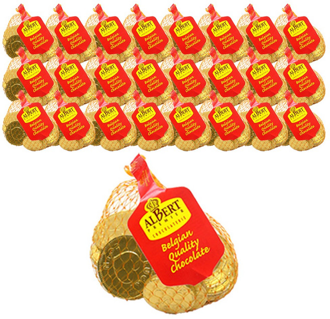 벨기에 알버트 코인 초콜릿망(대) 25개(55gx25개) 선물용동전금화메달, 55g, 25개