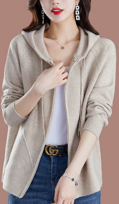 Asure 여자 후드집업 니트가디건 데일리 캐주얼 스웨터 아우터