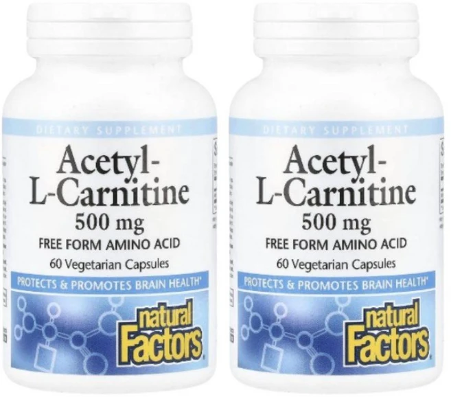 네추럴팩터스 아세틸 엘 카르니틴 카르티닌 500mg 60캡슐 2개 Carnitine, 60정 - 쿠팡