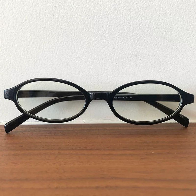 레트로 타원형 테 안경 맨얼굴 안경테