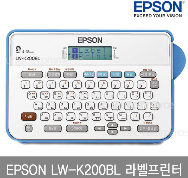 엡손 LW-K200BL 라벨프린터 12mm 라벨테이프 증정, 1개, LW-K200BL,사은품SM12Z(골드용지검정글자)