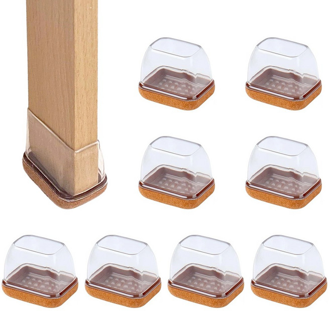 라이프웍스 완벽 소음 방지 TPE 펠트 의자발 커버, 8개