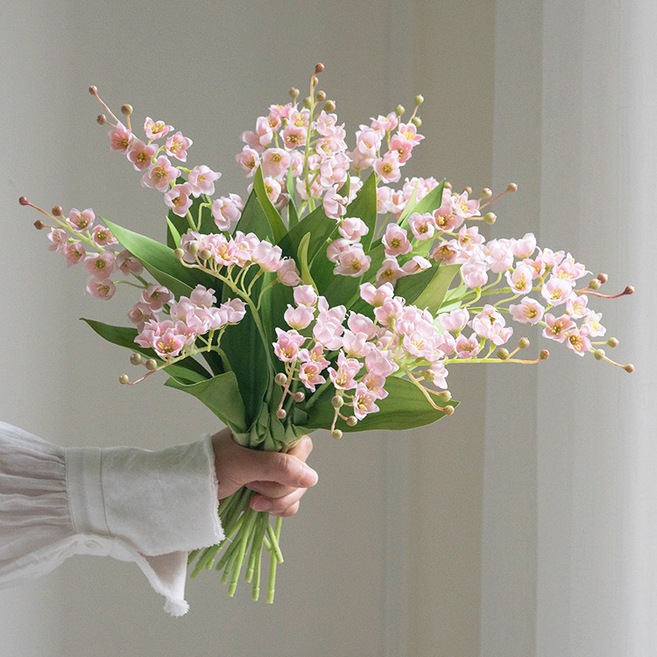 메이크유어홈 은방울꽃 조화 웨딩 촬영 꽃다발 부쉬 세트, 5개, 퍼플