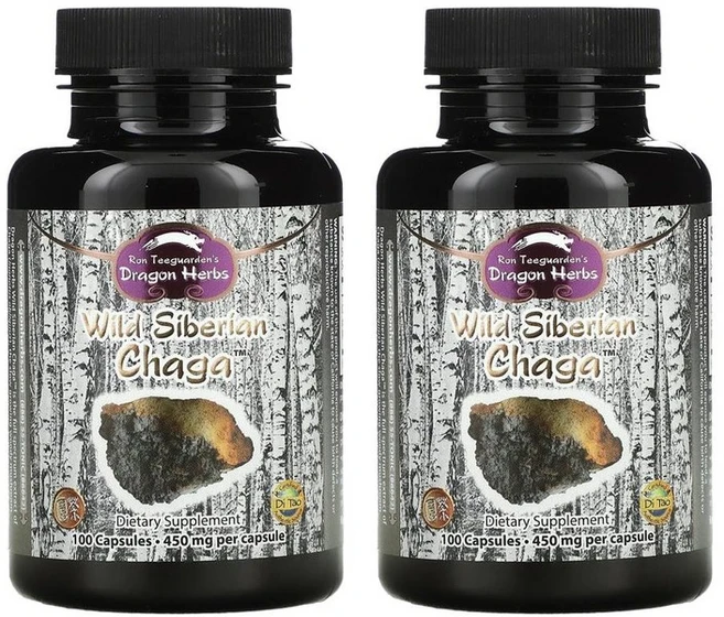 드래곤허브 와일드 시베리안 차가버섯 450mg 100캡슐 x2팩, 100정 - 쿠팡