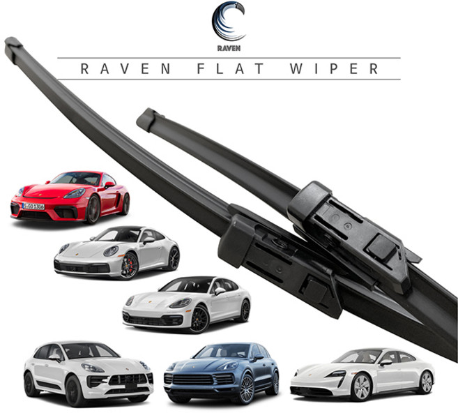 레이븐 포르쉐 718 카이맨 박스터 911 파나메라 타이칸 마칸 카이엔 플랫 와이퍼 운전석+조수석 세트 순정타입, 전면 와이퍼 세트, 마칸 (95B: 20년~현재)
