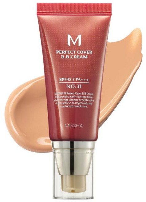 미샤 엠 퍼펙트 커버 BB 크림 No.27 허니 베이지 - 중성웜 언더톤 SPF 42 PA 1.69 Fl Oz SPF가 함유된 틴티드 모이스처라이저, 1.69 Fl Oz (Pack of 1)