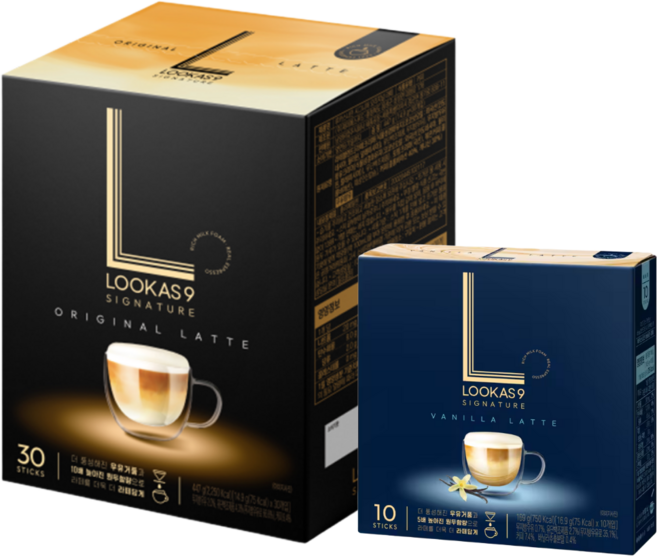 라떼스틱 커피믹스세트 루카스나인 오리지널라떼30T + 바닐라라떼10T, 2세트, 오리지널라떼30T+바닐라라떼10T