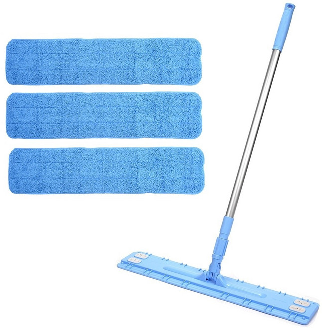 에이클린 청소밀대걸레 대형 스카이 + 분섬사패드 3p, 1세트