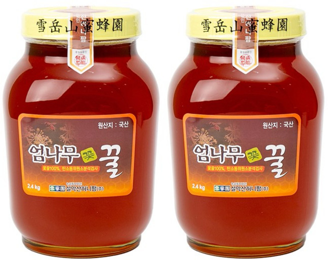 설악산허니팜 꽃꿀100% 엄나무꿀, 2개, 2.4kg