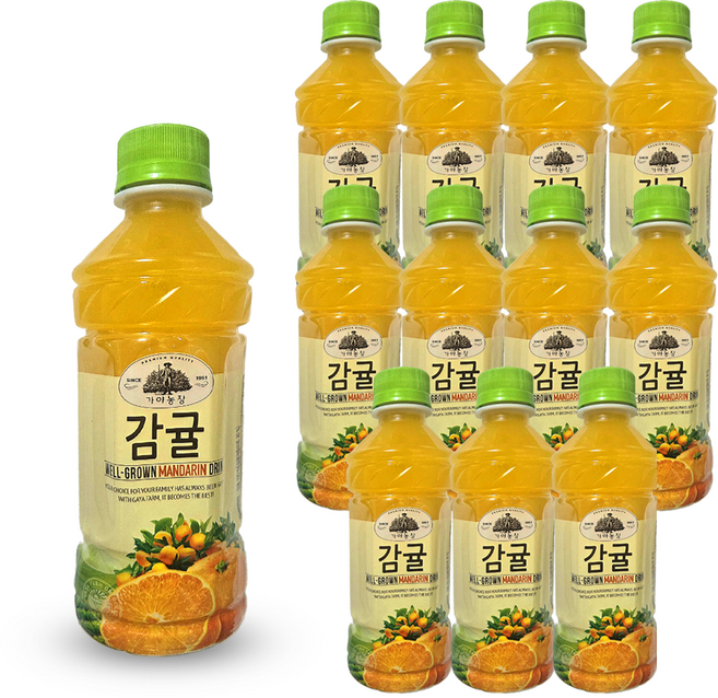 웅진 가야농장 감귤 주스, 340ml, 12개