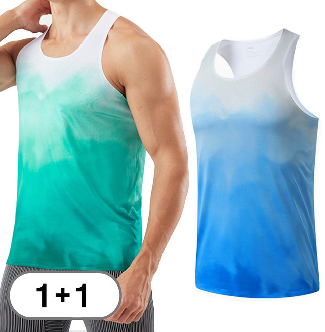 차쿠 1+1 남성 여성 여름 마라톤 민소매 조끼 육상 조깅 달리기 트레이닝 조끼