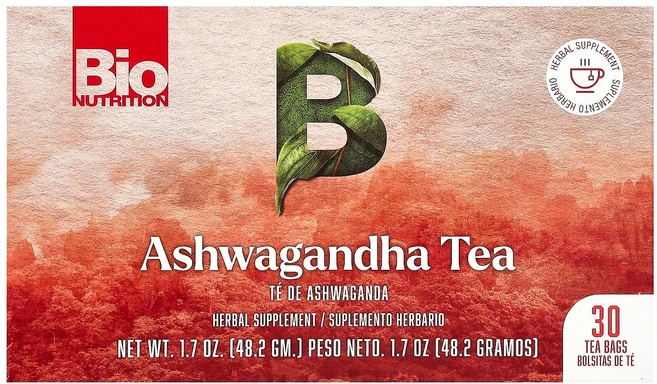 Bio Nutrition 아슈와간다 차 카페인 무함유 티백 30개 48.2g(1.7oz) Nutrition (바이오 뉴트리션), Bio Nutrition, 아슈와간다 차, 카페인 무함, 1개 - 쿠팡