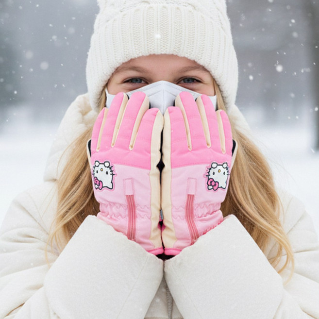 헬로키티 벨보아 아동 여아 어린이 방한 겨울 보드 스키 눈썰매 패딩 장갑
