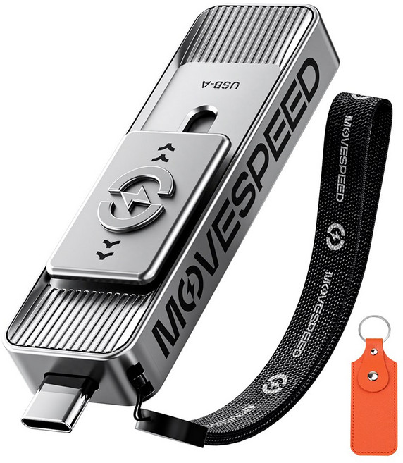 MOVESPEED SP05 570MB/s 고속 USB 3.2 외장 SSD 휴대용 저장장치 스마트폰 노트북 PC 호환 백업 파일전송 최적, 은색, 128GB