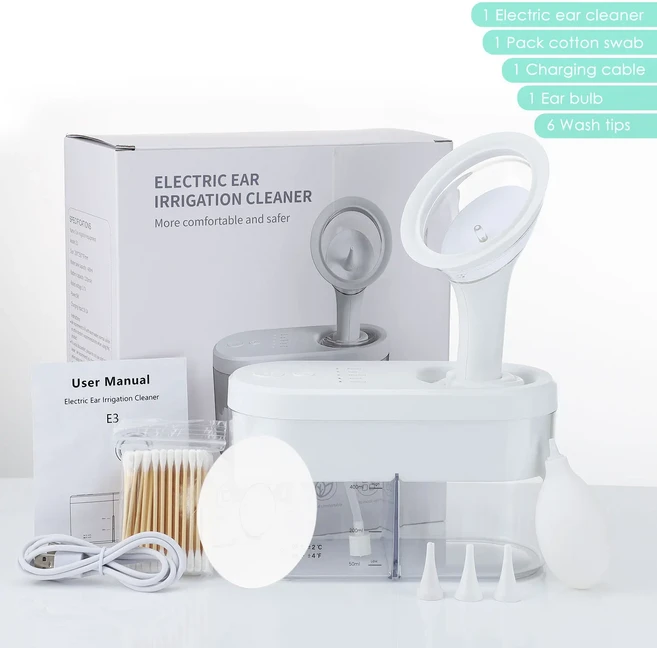 전기 귀지 제거 키트 부드러운 스프레이로 안전하고 효과적인 귀 세척기 4단계 압력 조절이 가능한 귀지 세, 01 빠른, 01 빠른