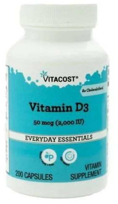 비타코스트 비타민 D3 콜레칼시페롤 50mcg(2000 IU) 캡슐 200정, 1개 - 쿠팡