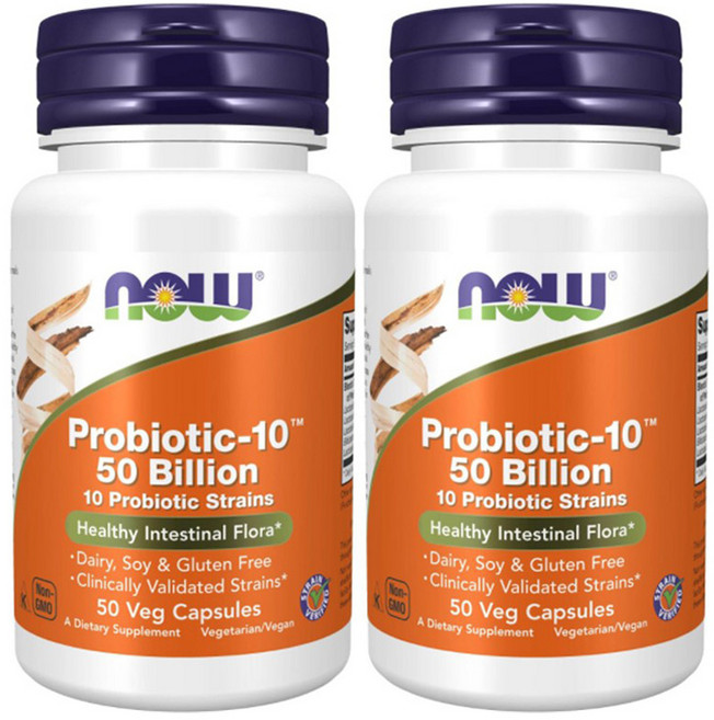 나우푸드 프로바이오틱-10 유산균 500억 베지 캡슐, 50정, 2개