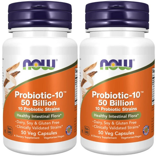 나우푸드 프로바이오틱-10 유산균 500억 베지 캡슐, 50정, 2개 - 쿠팡