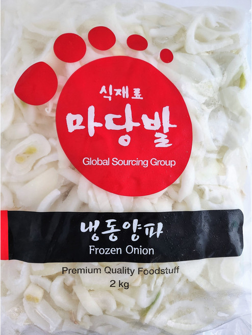 마당발 냉동 양파 슬라이스 무배 식재료 대용량 손질되어 간편 무침 볶음 조림 반찬 카레 스프 카라멜라이징 다양한 요리활용, 2kg, 1개
