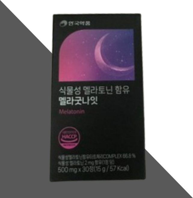 안국약품 멜라굿나잇 식물성 멜라토닌 함유 500mg 마그네슘 L 트립토판 시스틴 테아닌 비타민 B 이노시톨, 3개, 30정