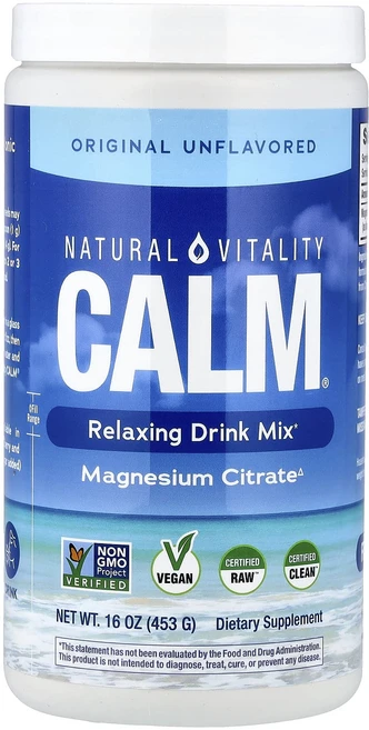 Natural Vitality CALM® 릴랙싱 드링크 믹스 오리지널 무맛 453g(16oz), NaturalVitalityCALM릴랙싱드링크믹스오리지, 453g, 1개 - 쿠팡
