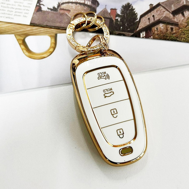 현대차 TPU키케이스+키링 더뉴그랜져IG 팰리세이드 투싼NX4 싼타페TM 아이오닉5 쏘나타DN8 등, 현대, MZ_05, 화이트