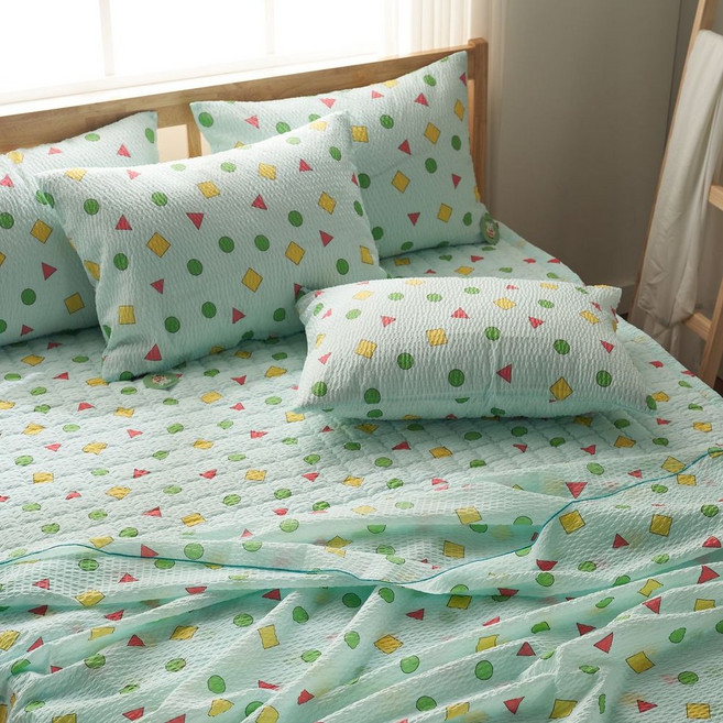 여름 시원한 짱구 리플 시어서커 홑이불 이불 단품 풀세트, 민트