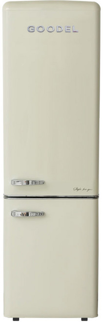 [GOODEL] 구델 소형 미니 레트로 냉장고 RGC27ADJ 260L 소프트크림(아이보리) 방문설치 콤비(상냉장하냉동) 인테리어 원룸, 소프트크림