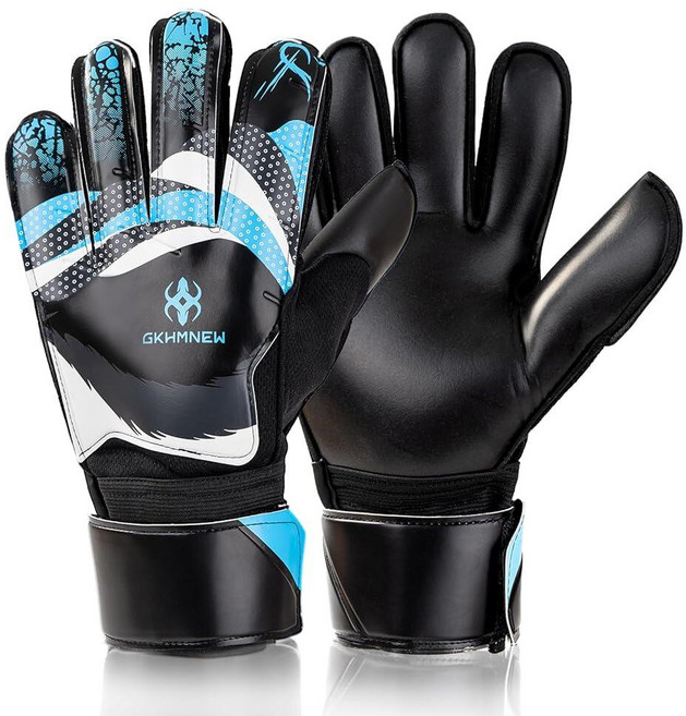 프로 축구 골키퍼 장갑 - 매우 우수한 그립 손가락 보호 고성능 내구성이 뛰어나고 편안한 훈련/매치 장갑 성인 청소년 아동용 (사이즈 4-10) (블루 10)1025, 블루