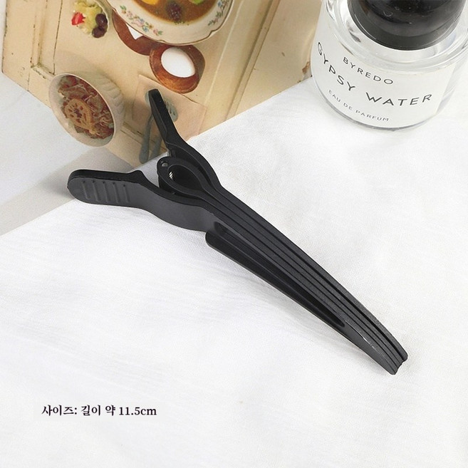 자국 없는 뿌리 볼륨 핀 데일리 헤어 스타일링 집게 납작 머리 탈출 아이템, 푹신한 클립[무광 블랙]*3