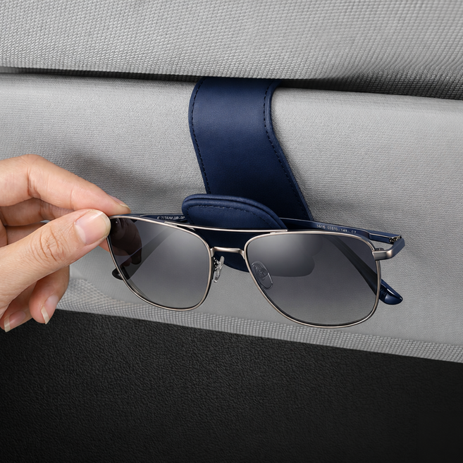 차량 선바이저 안경 클립 선글라스 거치대 자동차 안경걸이, 1개, 네이비