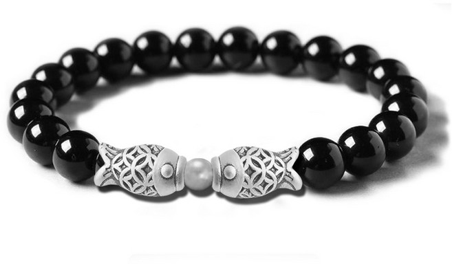 999 은 흑요석 팔찌 부정기 제거 힐링 스트레스 최고의 벽사 행운의 상징 당신을 지키는 힐링 액세서리