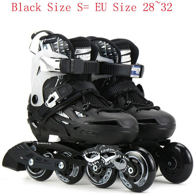오리지널 플라잉 이글 S6S 전문 슬라럼 인라인 스케이트 크기 조절 롤러 스케이트 신발 무료 스케이트, 02 Black size S, 1개