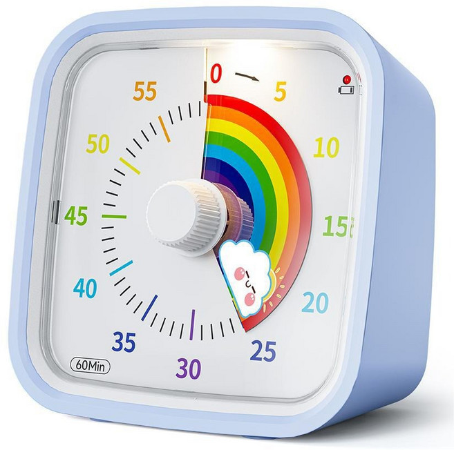 공부타이머 타이머 공부타이머스톱워치 공부타이머스톱워치무소음 타이머 주방타이머, a, 하늘색 무지개, 1개
