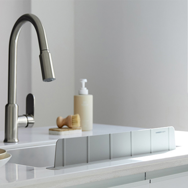 HANSSEM 올데이 실리콘 싱크대 설거지 물막이 51cm, 그레이, 1개