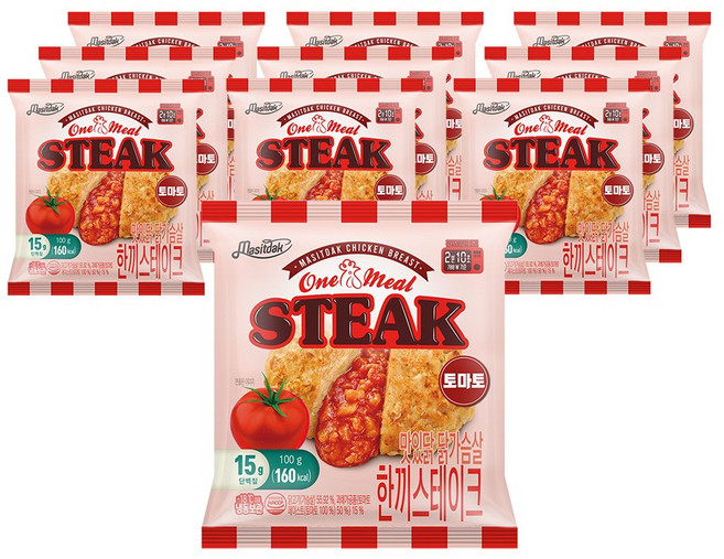 [랭킹닭컴] 맛있닭 닭가슴살 한끼 스테이크 토마토, 100g, 10개