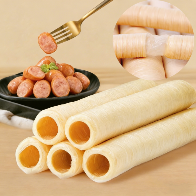 콜라겐 소시지 케이싱 지름26mm 15미터 수제 순대 소세지 만들기, 1개, 75g