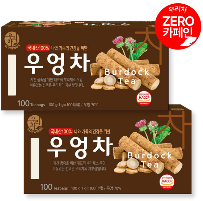 우리차 우엉차, 1g, 100개입, 2개