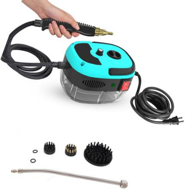 다용도 청소 1500W 휴대용 핸드헬드 스팀 클리너 고온 압력 청소기 브러시 헤드 포함 주방 가구용 한경희스팀청소기 스팀물걸레청소기 한경희물걸레청소기 핸디스팀청소기 무선스팀청소기추, 2)Blue US Plug