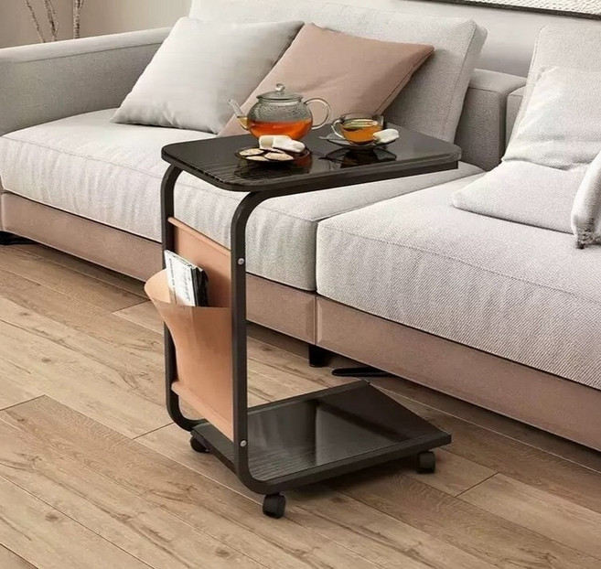 이동식 소파 침대 협탁 트롤리 원목 사이드테이블, 화이트, 상세설명 참조, 상세설명 참조