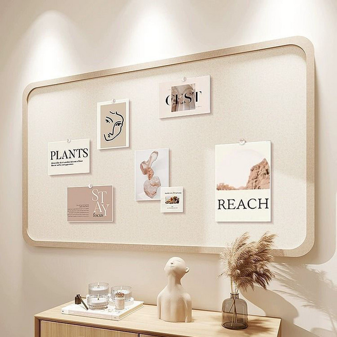 다용도 펠트 부착식 전언판 메모판 알림판 사무실 가정, 카키