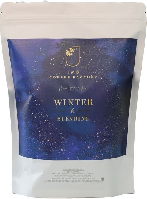 [제이엠디 커피팩토리] 윈터 블렌딩 산미없는 부드러운 커피 원두, 1kg, 1개, 홀빈(분쇄안함)