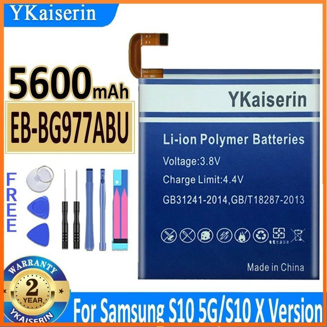 삼성 호환 호환 S10 5G 버전 용 EB-BG977ABU 5600mAh 배터리 X SM-G977, 1개
